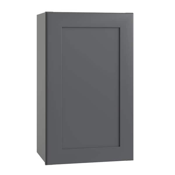 Home Decorators Collection Newport 18 in. W x 12 in. D x 30 in. H Assembled Plywood Wall Kitchen Cabinet in Deep Onyx with Soft Close