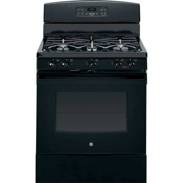 GE 5.0 cu. ft. Gas Range with Self-Cleaning Oven in Black