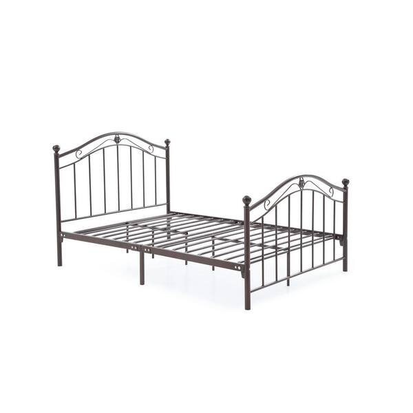 hodedah complete metal platform bed with headboard footboard