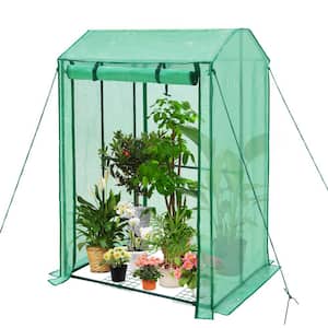 39 in. W x 32 in. D x 59 in. H Green Outdoor Tomato Hot House/Greenhouse with Double Roll-up Zippered Doors