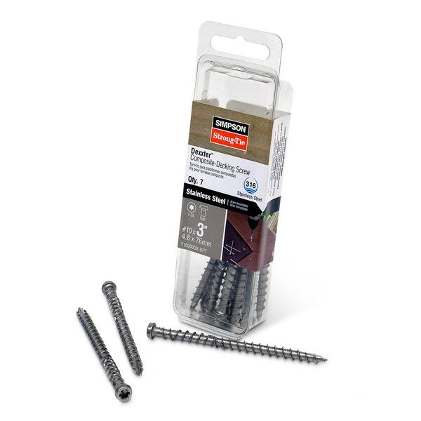 Simpson Strong-Tie 3 in. Lobed Pan-Head Stainless Steel Composite Screw (7-Pack)
