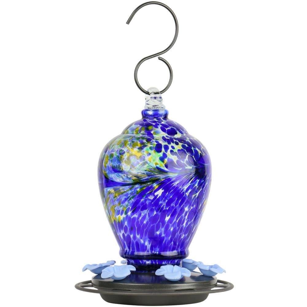 Wild Wings Spring Rain Artisan Hand-Blown Glass Hummingbird Feeder WWAGF2 - The Home Depot