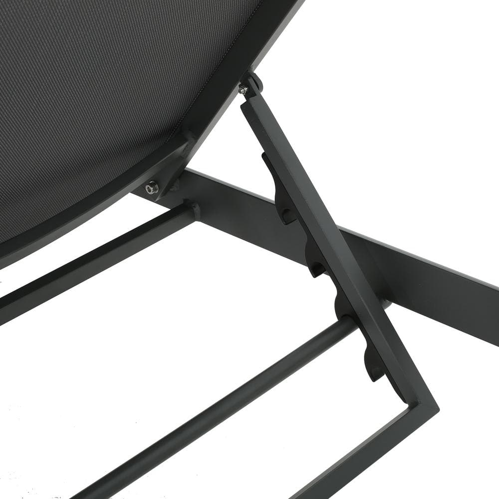 Valentina Dark Grey Aluminum Outdoor Chaise Lounge Set of 4