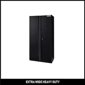 Extra Wide Heavy Duty Welded 20-Gauge Steel Freestanding Garage Cabinet in Black (42 in. W x 82 in. H x 24.6 in. D)