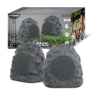 Rock Speakers Outdoor Waterproof 2 Pack-IPX5 Water-Resistant Speaker with True Wireless Stereo-33ft Range