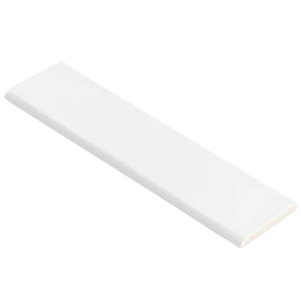 Birmingham Bianco 3 in. x 12 in. Ceramic Bullnose Tile