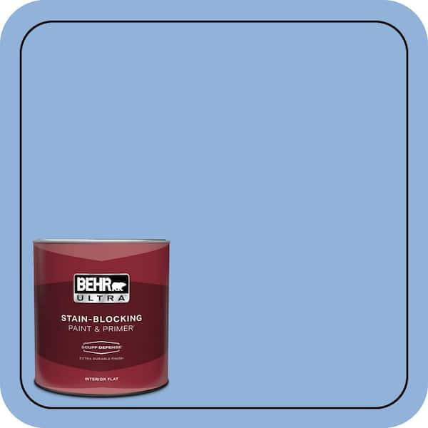 BEHR ULTRA 1 qt. #580B-5 Cornflower Blue Extra Durable Flat Interior Paint & Primer