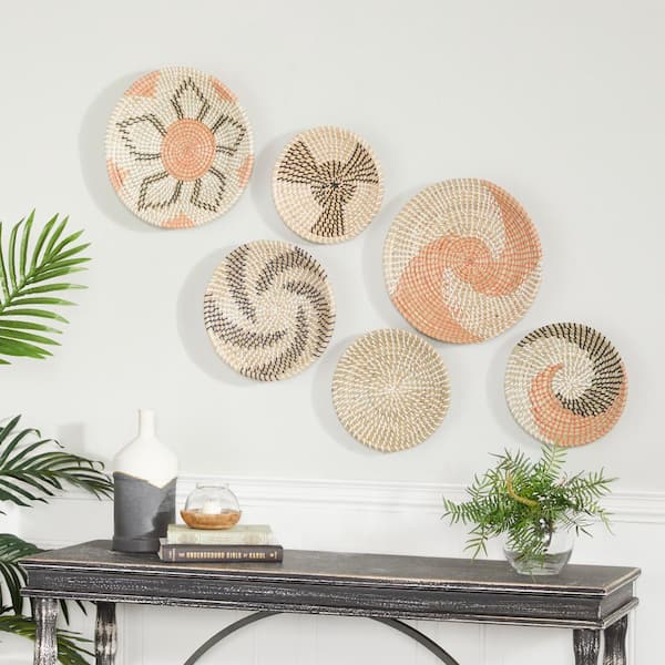 Litton Lane Brown Seagrass Eclectic Wall Decor 14 In. x 14 In.