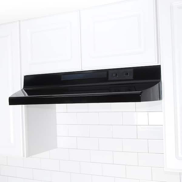 AV Series 24 in. Under Cabinet Convertible Range Hood with Light in Black