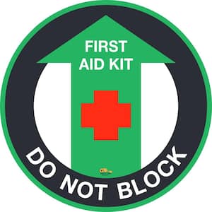 16 in. First Aid Do Not Block Floor Sign