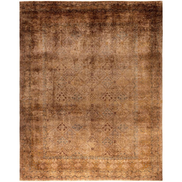 Overdyed Gold 8 ft. x 10 ft. Solid Wool Indoor Area Rug
