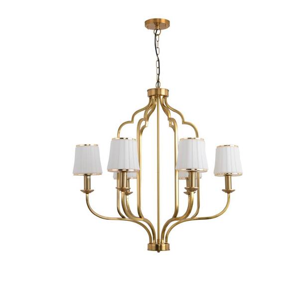 mieres Osrom 60-Watt Integrated LED Gold Chandelier with Glass Shades