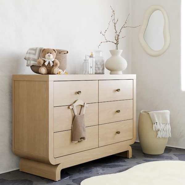 brown kids dresser white Catalina Extra-Wide Kids Dresser