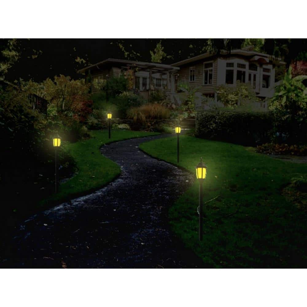 Black Solar LED Pathway Light with Amber and White Modes