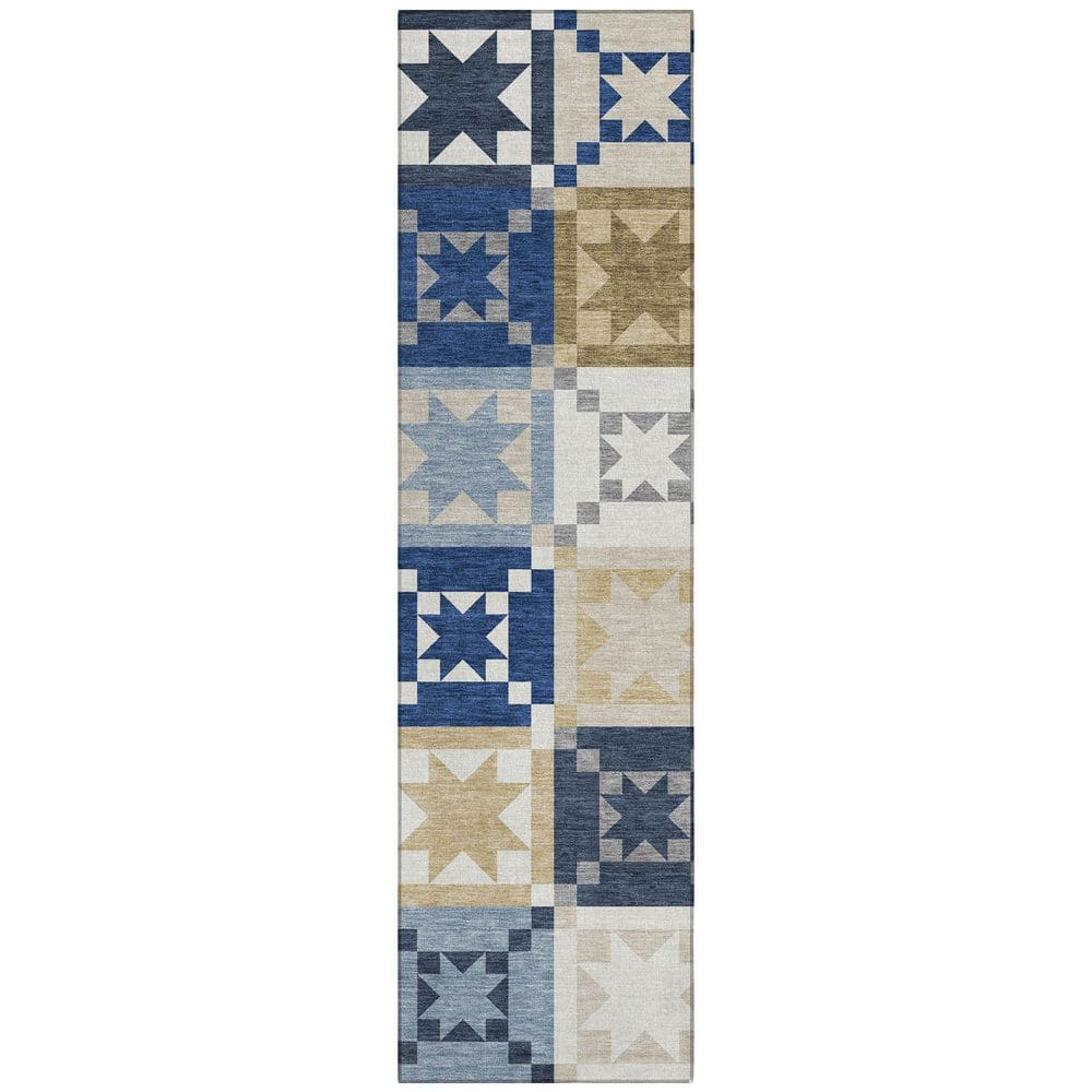 Chantille Machine Washable Indoor/Outdoor Abstract ACN2538 Navy 2 ft. x 7 ft. Runner Rug price history on PriceWatchPro
