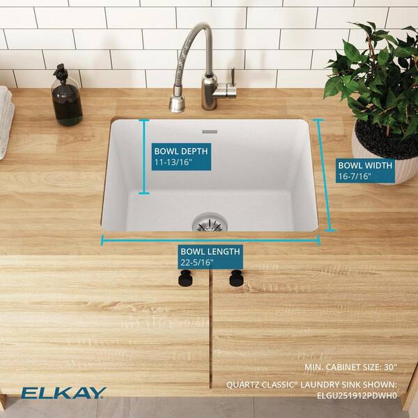 Elkay Quartz Classic 25 inch Drop-In Laundry Sink - Putty ELG252212PDPT0