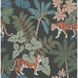 Multi-Colored Caspian Jungle Prowl Wallpaper Sample