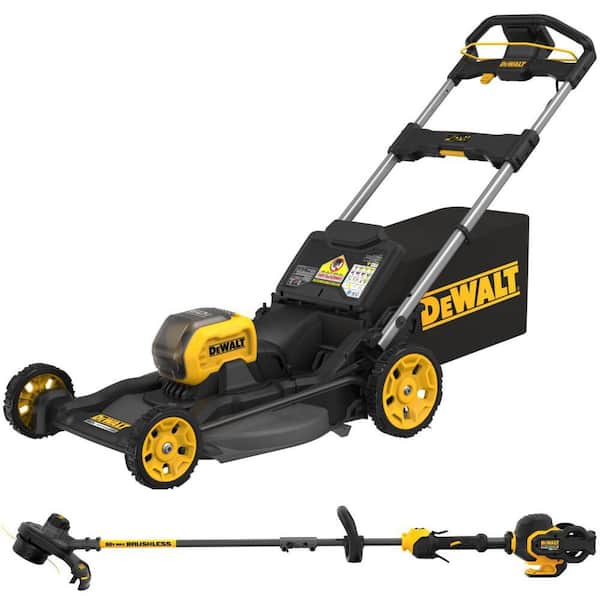 FLEXVOLT 1 x 60V MAX 21 in. Cordless Battery Powered Push Lawn Mower Kit and String Trimmer-2 3Ah Batteries and Chargers