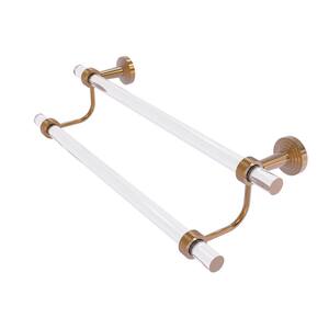 Pacific Beach Collection 30 in. Wall Mounted Double Towel Bar with Groovy Accents in Brushed Bronze