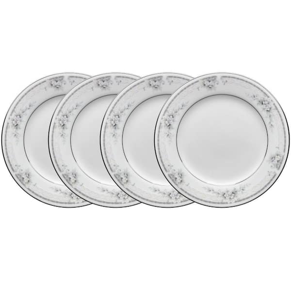 Sweet Leilani 6.25 in. (White) Porcelain Bread and Butter Plates, (Set of 4)