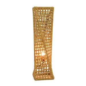 Phuket 27 in. Unique Handcrafted Twist Rattan Table Lamp