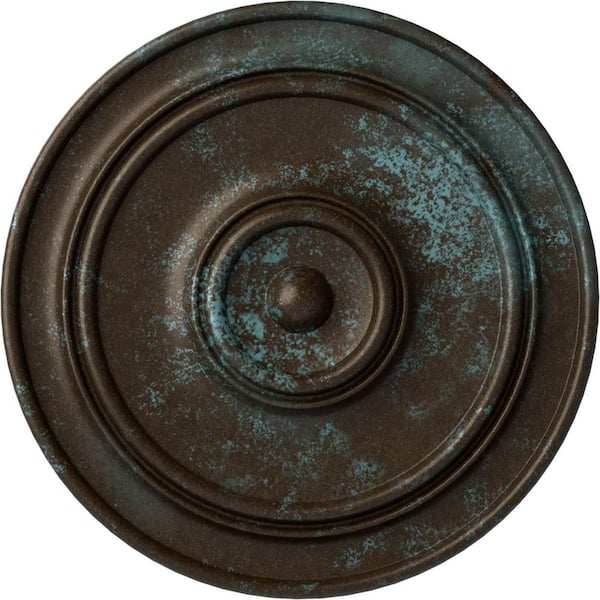 Ekena Millwork 4-7/8" x 54" x 54" Polyurethane Large Classic Ceiling Medallion, Bronze Blue Patina