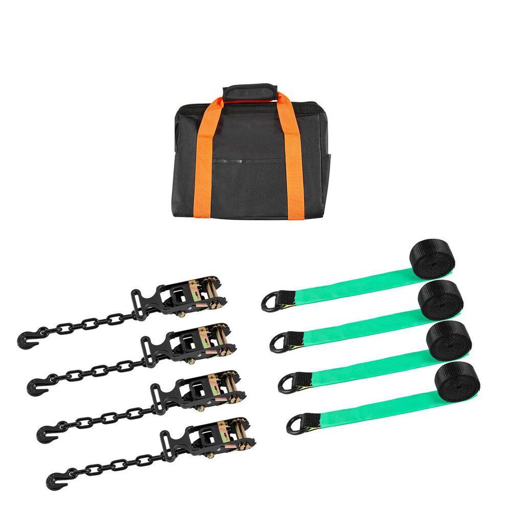 Wheel Chock Tie-Down Kit, Tire-Style Tow Dolly Strap, Car Tie Down Kit with Heavy-Duty Hook, Break Strength 10009 lbs. price history on PriceWatchPro