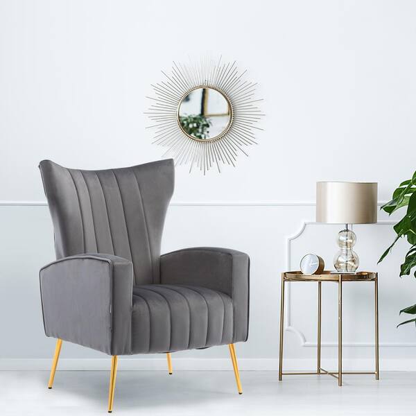 Dark grey wingback discount chair