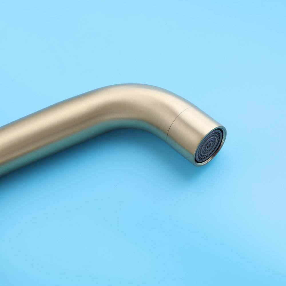 Brushed Gold Solid Brass Widespread Bathroom Faucet
