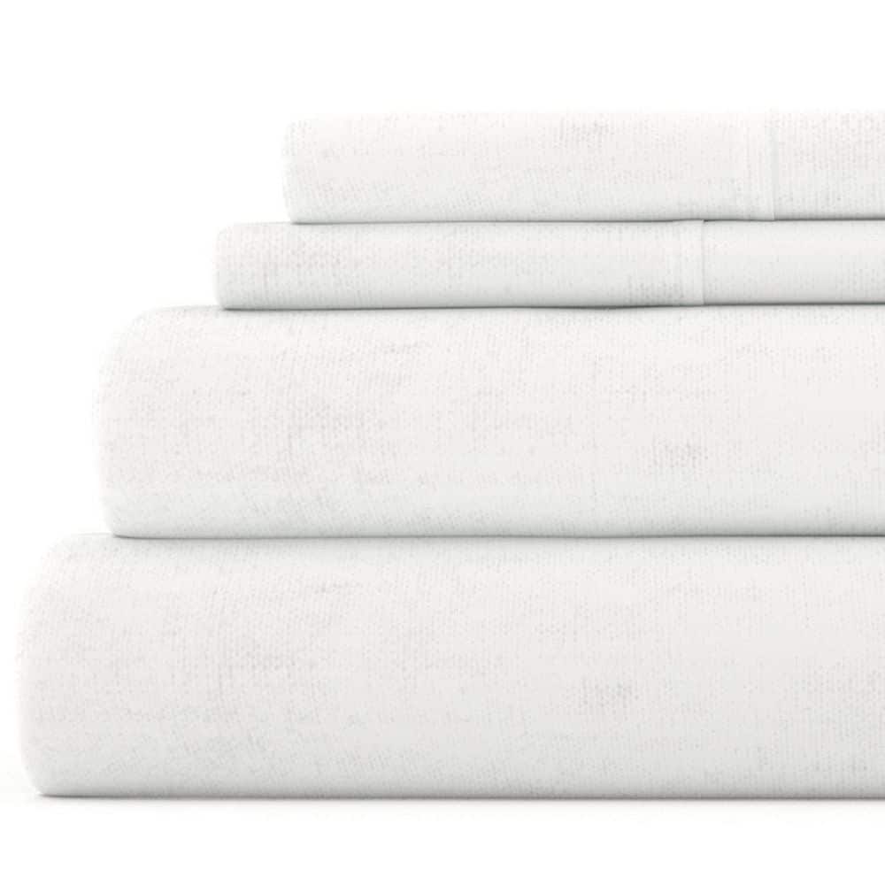 Premium 4-Piece White Ultra Soft Flannel King Sheet Set price history on PriceWatchPro