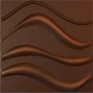 19 5/8 in. x 19 5/8 in. Wave EnduraWall Decorative 3D Wall Panel, Aged Metallic Rust (Covers 2.67 Sq. Ft.)