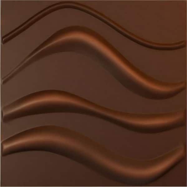 Ekena Millwork 19 5/8 in. x 19 5/8 in. Wave EnduraWall Decorative 3D Wall Panel, Aged Metallic Rust (12-Pack for 32.04 Sq. Ft.)