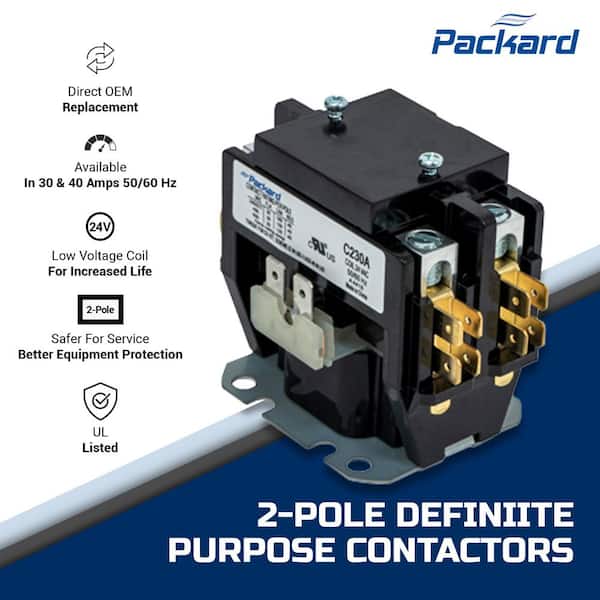 2 Pole 40 Amp 24 VAC Contactor