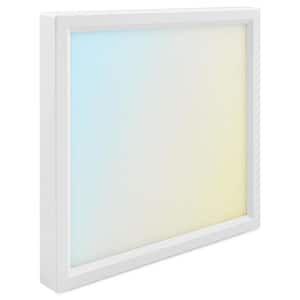 6 in. Square White Modern Flush Mount Ceiling Light Selectable LED Integrated 15W 1000LM 5CCT 2700K-5000K Dimmable ETL
