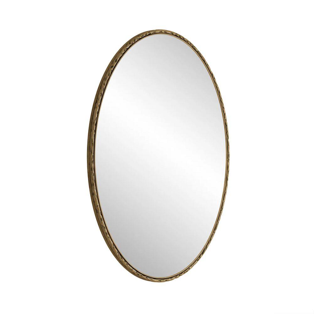 1.18 in. W x 39.37 in. H Iron Art Oval Retro Mirror, Antique Effect, Wall Hanging in Gold price history on PriceWatchPro