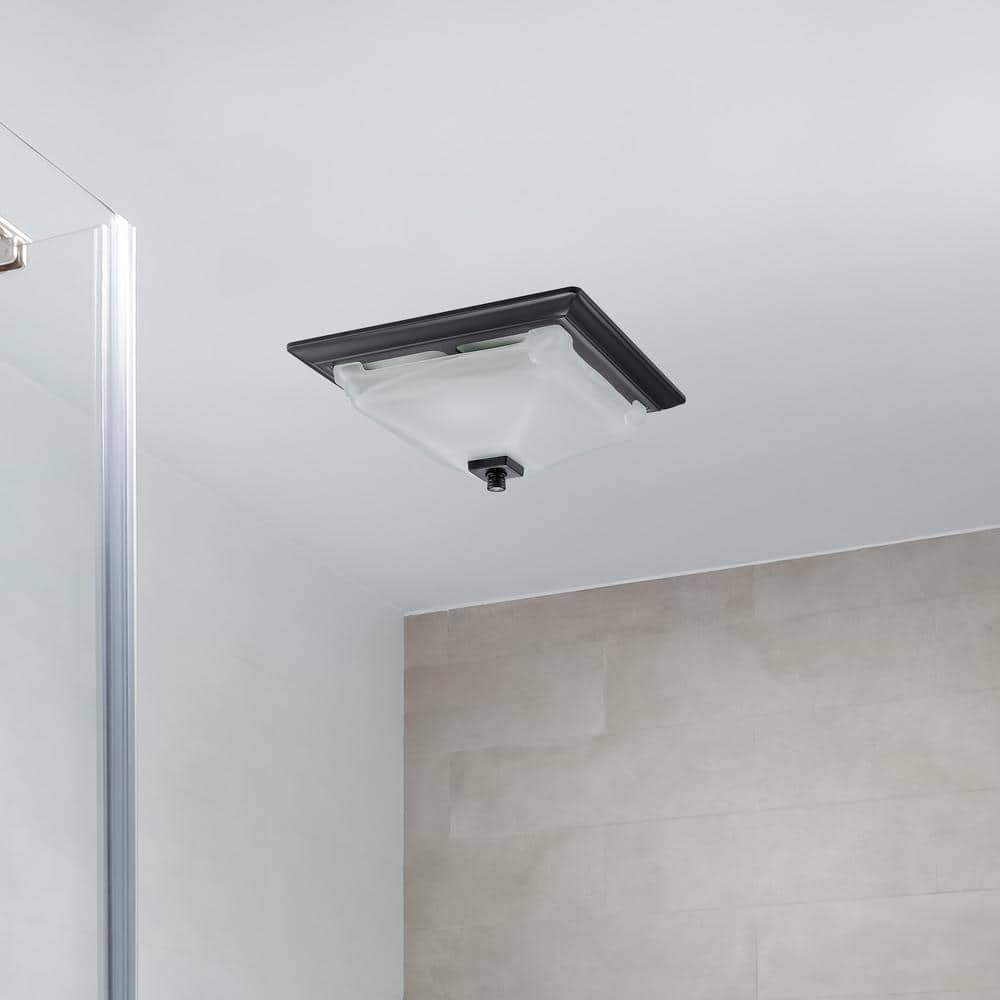 Matte Black Square Metal LED Ceiling Exhaust Fan