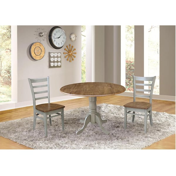Dual Drop Leaf Pedestal Table, Kitchen Round Table With Leaf