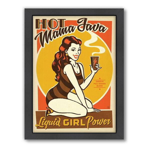 Americanflat 27 in. x 21 in. "Hot Mama Java" by Joel Anderson Framed Wall Art