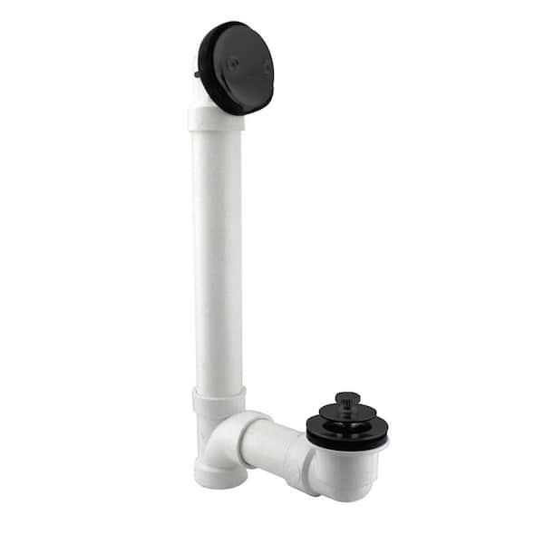 Westbrass 1-1/2 in. Pull and Drain Schedule 40 PVC Bath Waste with 2-Hole Elbow in Matte Black