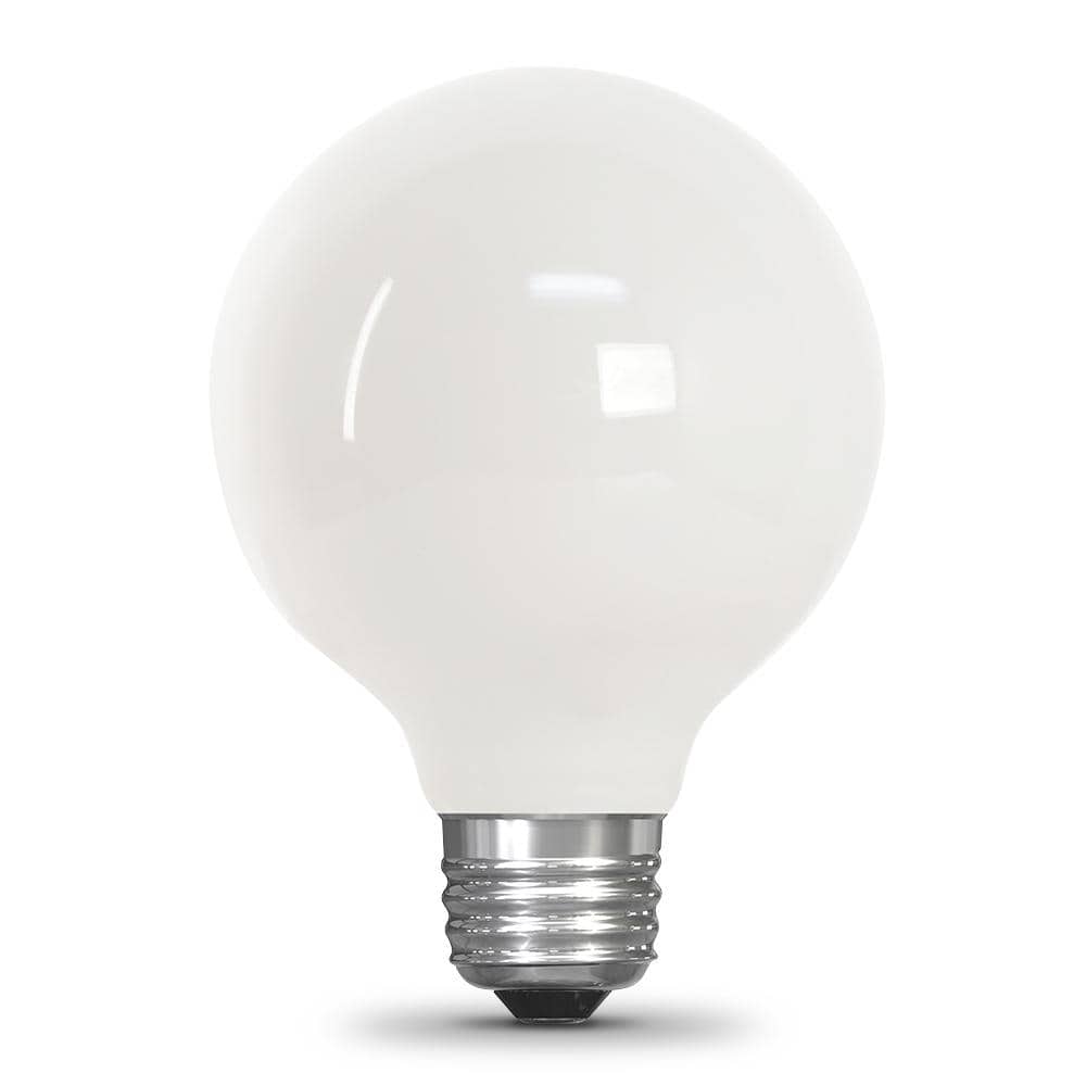 40-Watt Equivalent G25 Dimmable Filament ENERGY STAR White Glass LED Light Bulb, Soft White