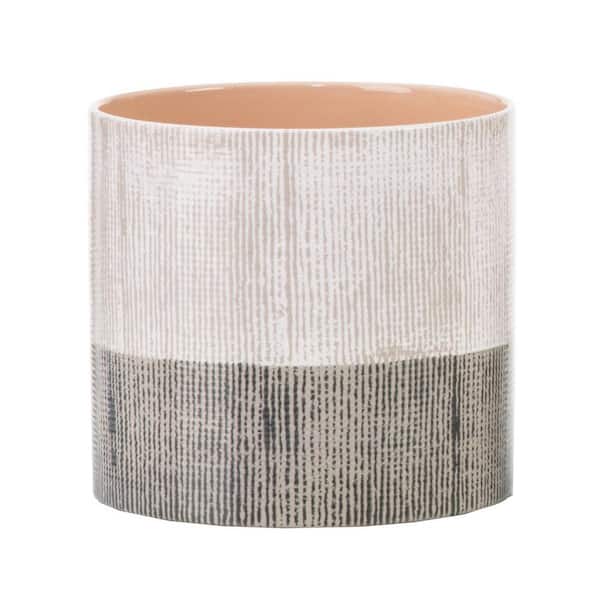 Scheurich 5.5 in. Dia Brown Canvas Ceramic Pot