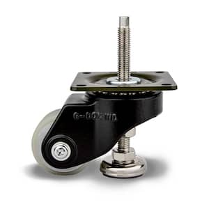 GDH 2 in. Polyurethane Swivel Flat Black Plate Mounted Extended Leveling Caster with 330 lb. Load Rating
