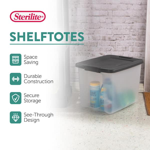 Sterilite 50 Qt. Clear Latched Plastic Storage Container (6