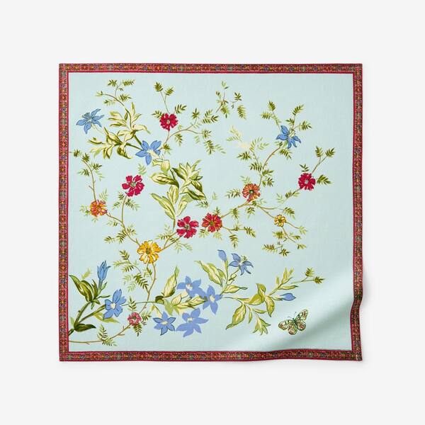 Multi Color Printed Spring Flower Design Cloth Dinner Napkins (Set of 4),  20 Square