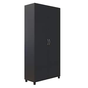 Lonn 35.68 in. x 74.31 in. x 15.38 in. 5 Shelves Freestanding Cabinet in Black