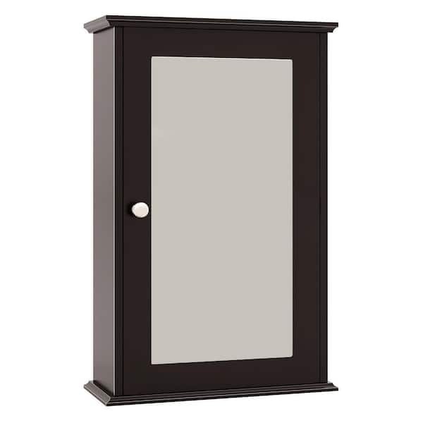 13.5 in. W x 6 in. D x 16.5 in. H Wall Mounted Bathroom Storage Wall Cabinet in Black