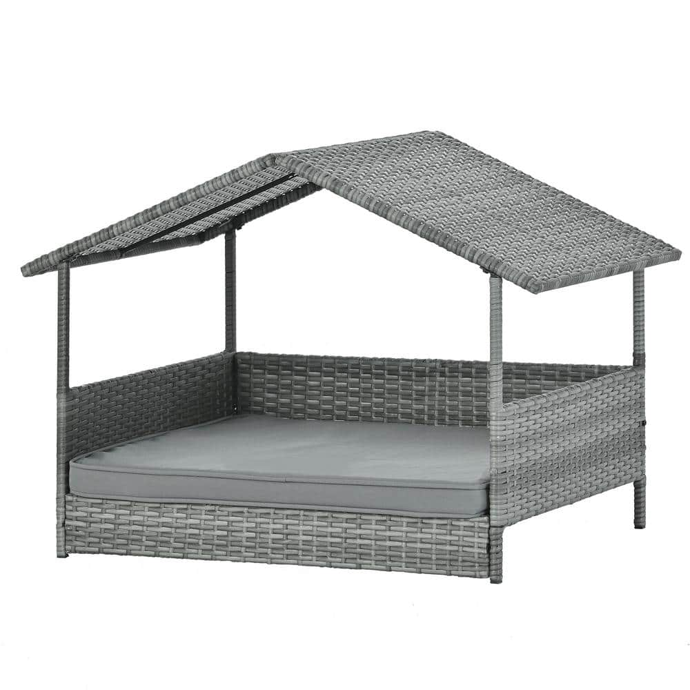 Frisco Outdoor Wicker Canopy Dog Bed