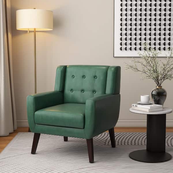 Uixe Green PU Leather Upholstery Arm Chair (Set of 1) SF0003-P-GN