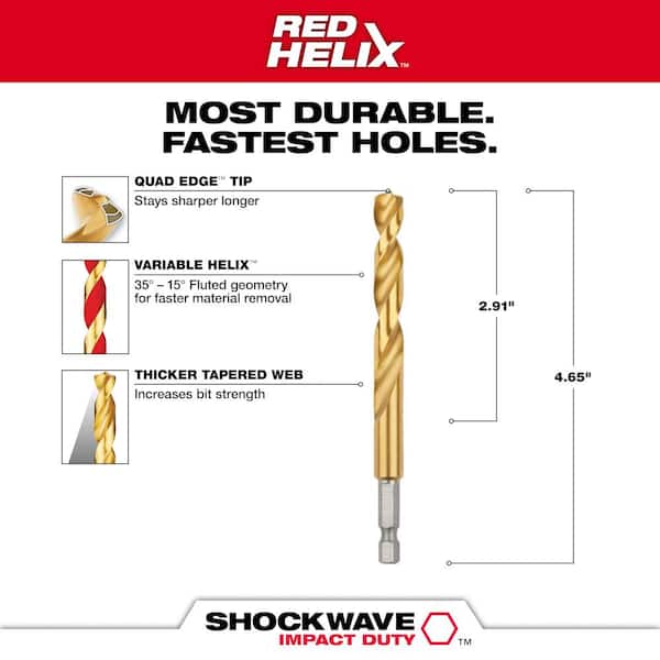 SHOCKWAVE 3/8 in. Titanium Twist Drill Bit SHOCKWAVE 3/8 in. Titanium Twist Drill Bit