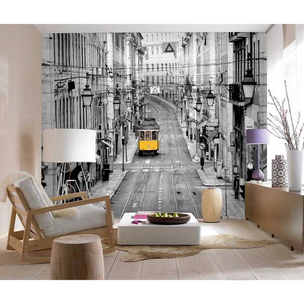 Ideal Decor 144 in. W x 100 in. H Streets of Lisbon Wall Mural